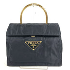 Prada Handbag Triangle Logo Nylon Navy