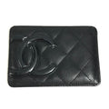 Chanel Card Case CC Logo Leather Black