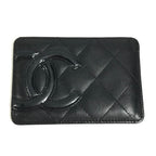 Chanel Card Case CC Logo Leather Black