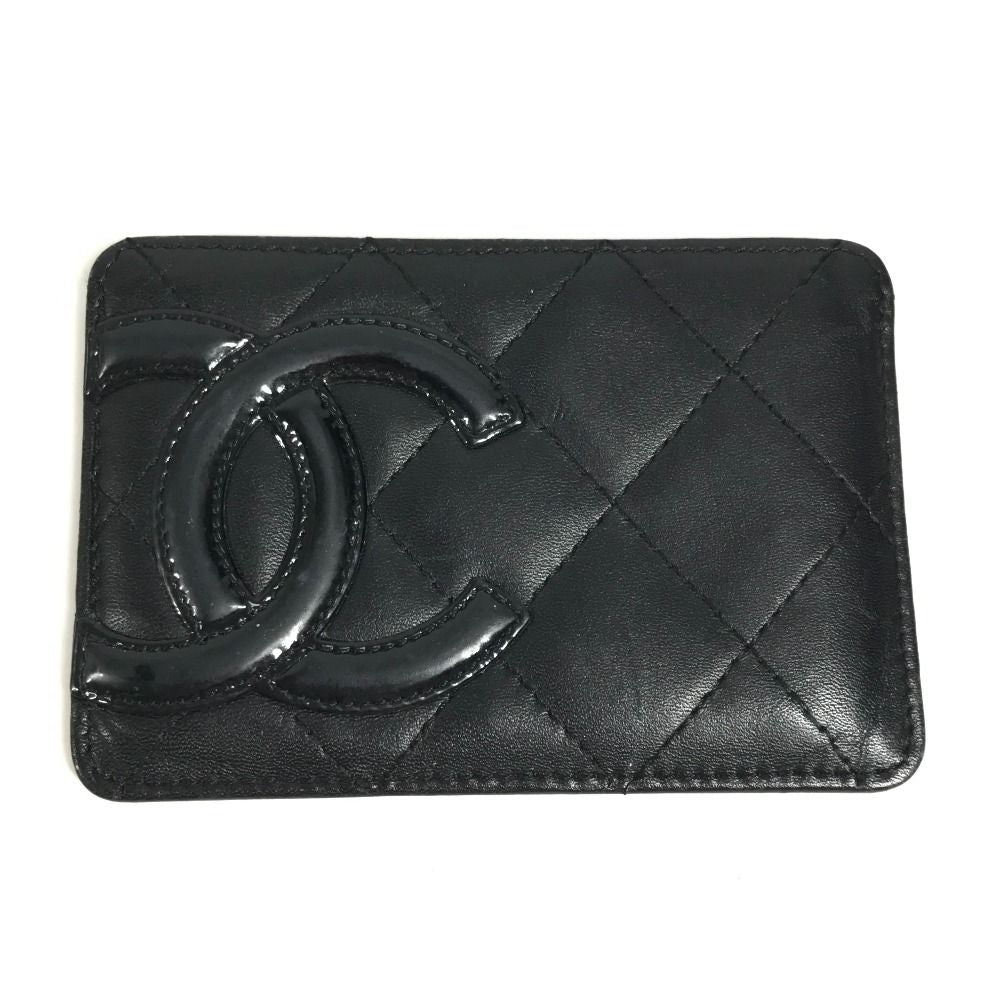 Chanel Card Case CC Logo Leather Black