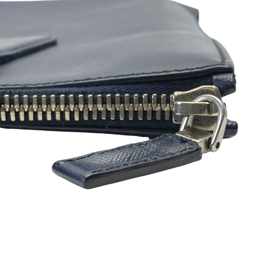 Prada Business Tote Triangle Logo Saffiano Leather Navy Capacity Easy to Use — view 7