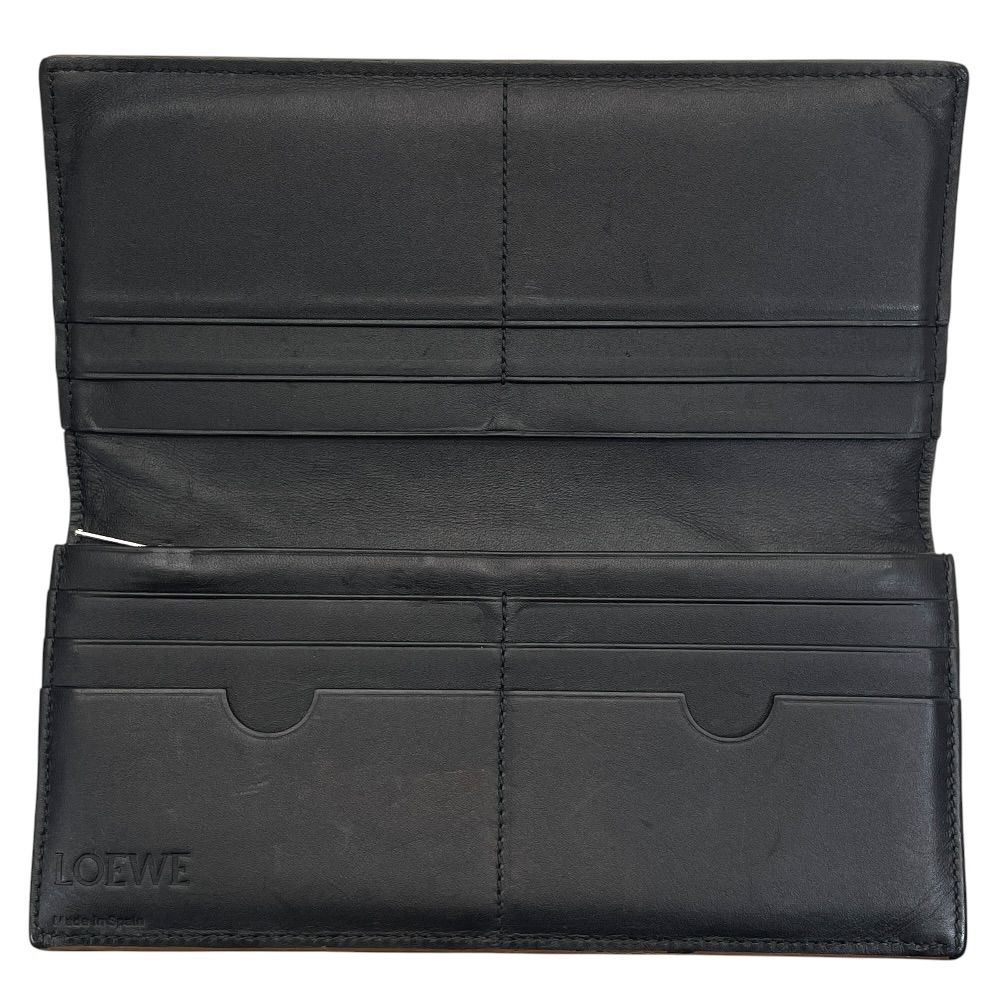 Loewe Anagram Bifold Wallet Puzzle Stitch Long Horizontal Logo Leather Black — view 5