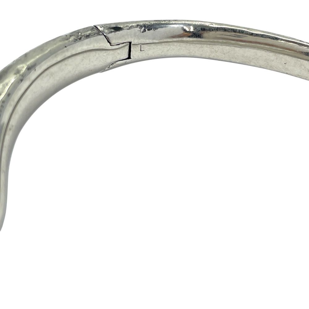 Saint Laurent Silver Bangle Bracelet Logo Simple Daily Use — view 8