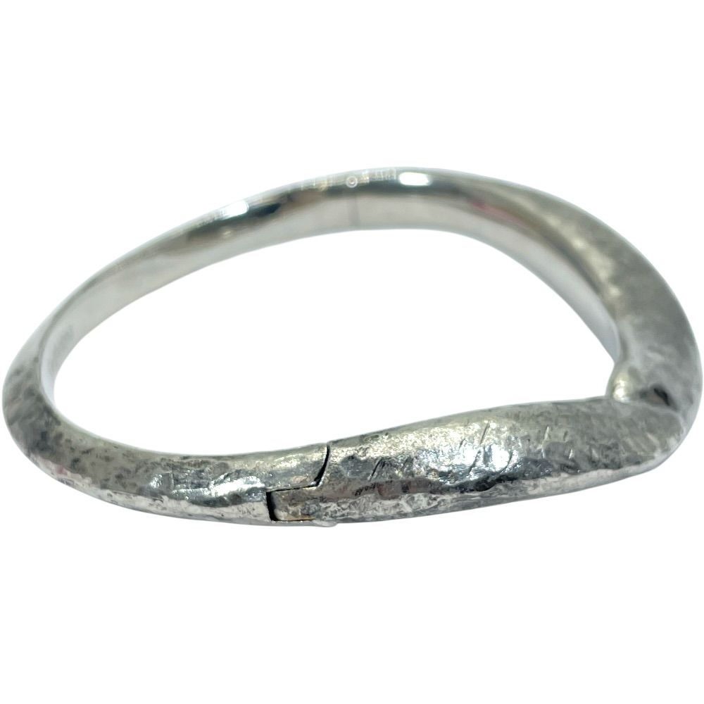 Saint Laurent Silver Bangle Bracelet Logo Simple Daily Use — view 2