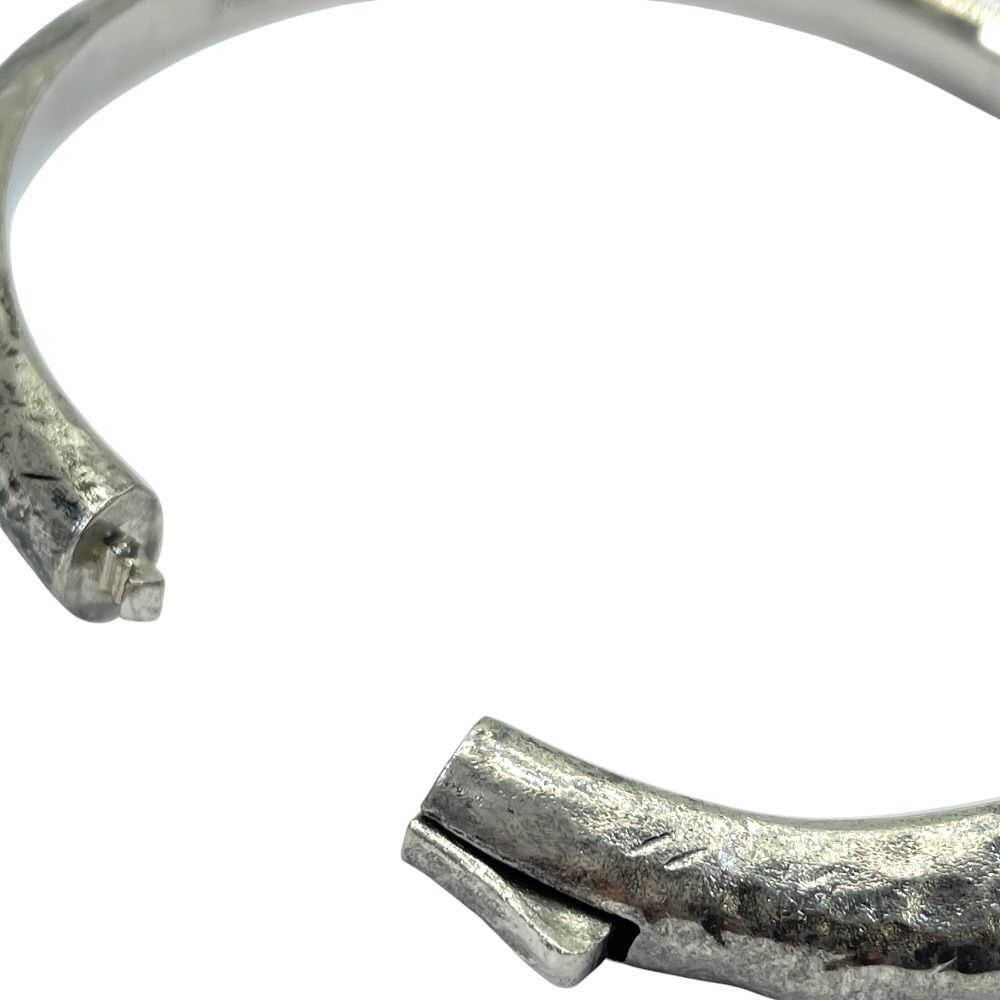 Saint Laurent Silver Bangle Bracelet Logo Simple Daily Use — view 9