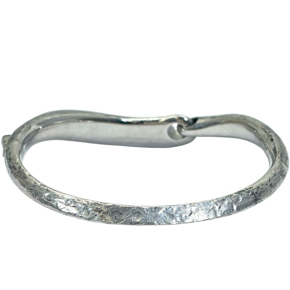 Saint Laurent Silver Bangle Bracelet Logo Simple Daily Use — view 3