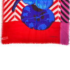 Dior Scarf Shawl Large Flower Red Cashmere Coordination Arrangement Neck Cover — view 4