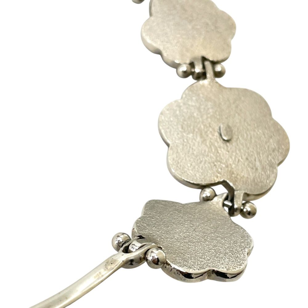 Chanel Camellia Choker Necklace Silver Simple Daily Use — view 5