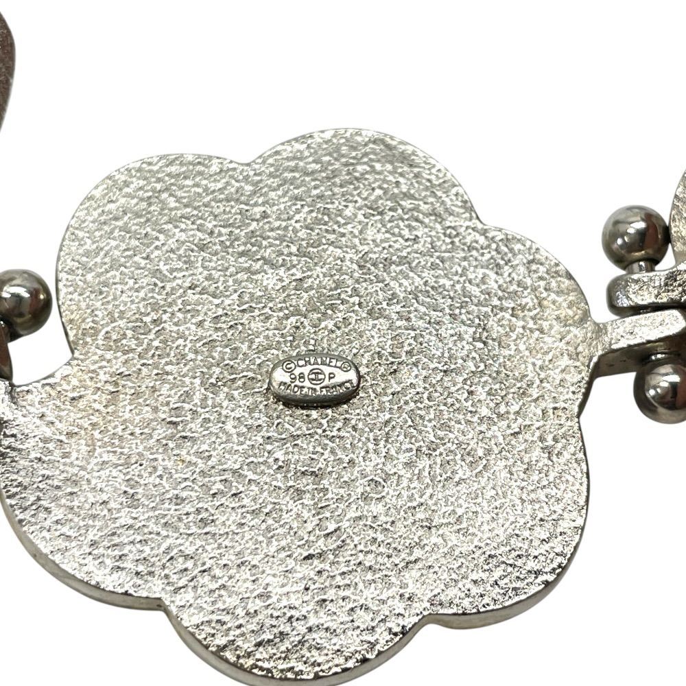 Chanel Camellia Choker Necklace Silver Simple Daily Use — view 9