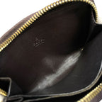 Gucci Guccissima Coin Purse Card Case Zip Around GG Logo Leather Dark Brown — view 7