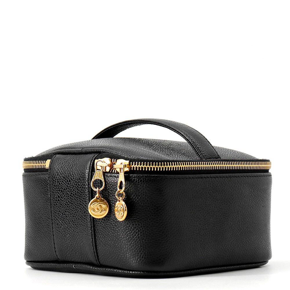 Chanel Handbag Vanity Bag CC Logo Caviar Leather Horizontal — view 2
