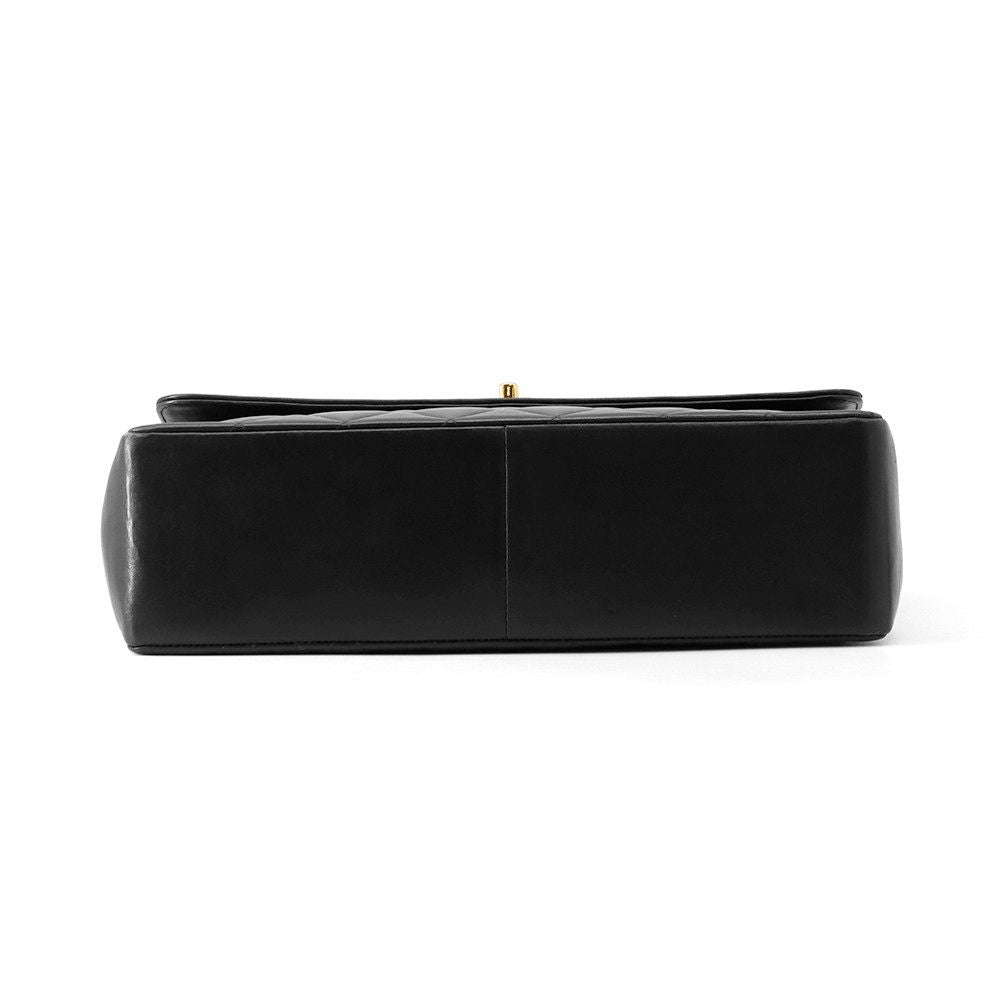 Chanel Chain Shoulder Bag Quilted CC Logo Jumbo CC Double Caviar Leather Black — view 3