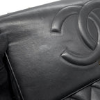 Chanel Chain Shoulder Bag Quilted CC Logo Jumbo CC Double Caviar Leather Black — view 8