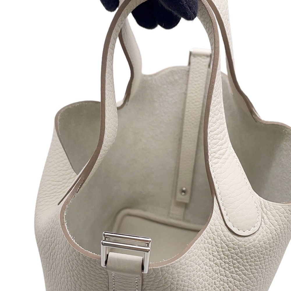 Hermes Handbag Picotin Lock PM Cles Silver Taurillon Clemence — view 7
