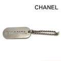 Chanel Logo Silver Plate Bag Charm Key Holder