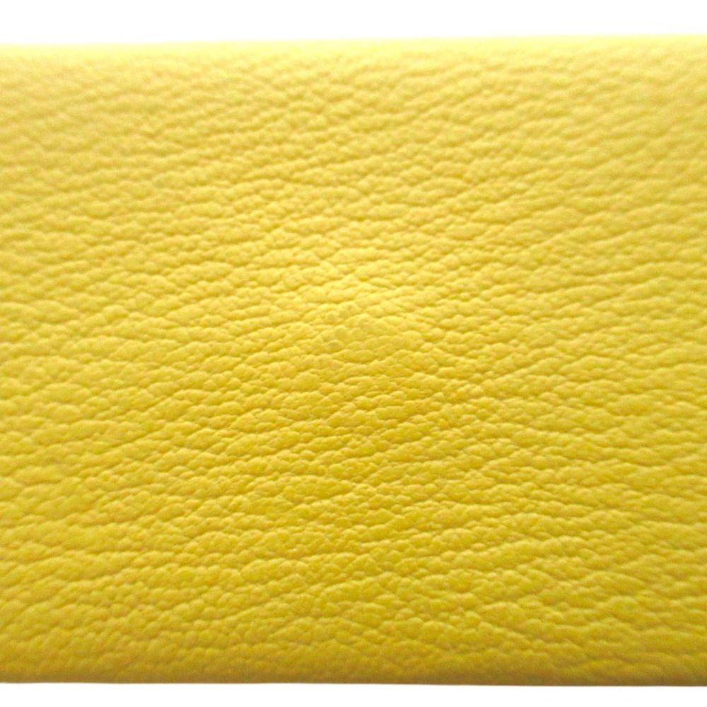 Hermes Chevre Calvi Card Case Johnunapur Yellow — view 3