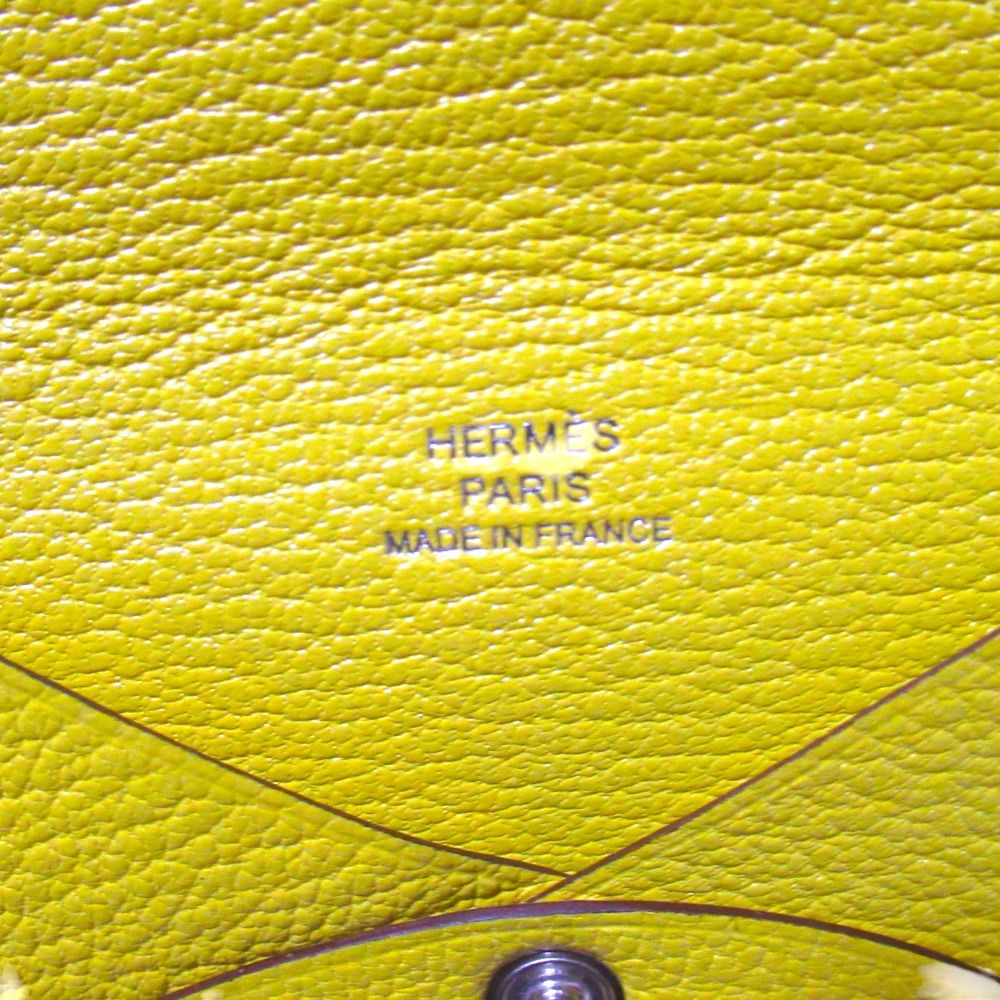 Hermes Chevre Calvi Card Case Johnunapur Yellow — view 7