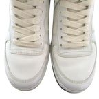 Prada Triangle Logo Leather High Cut Sneakers Shoes 179 8.5 White — view 5