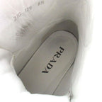 Prada Triangle Logo Leather High Cut Sneakers Shoes 179 8.5 White — view 6