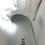 Prada Triangle Logo Leather High Cut Sneakers Shoes 179 8.5 White — view 9