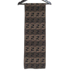 Fendi Zucca Pattern Knit Scarf Brown Black — view 3