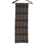 Fendi Zucca Pattern Knit Scarf Brown Black — view 2