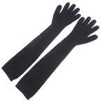 Hermes Cashmere Knit Long Gloves TU Black — view 2