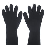Hermes Cashmere Knit Long Gloves TU Black — view 3