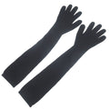 Hermes Cashmere Knit Long Gloves TU Black