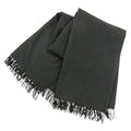 Hermes Fringe Cashmere Shawl Scarf Black