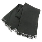Hermes Fringe Cashmere Shawl Scarf Black