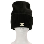 Celine Seamless Cashmere Triomphe Knit Cap Hat TU 53 cm Black — view 4