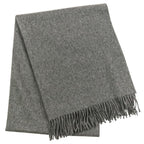 Hermes Cashmere Fringe Large Shawl Scarf Gray