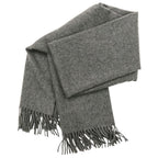 Hermes Cashmere Fringe Large Shawl Scarf Gray — view 4
