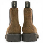 Celine Fall Margaret Suede Chelsea Boots 38 Dark Brown — view 5