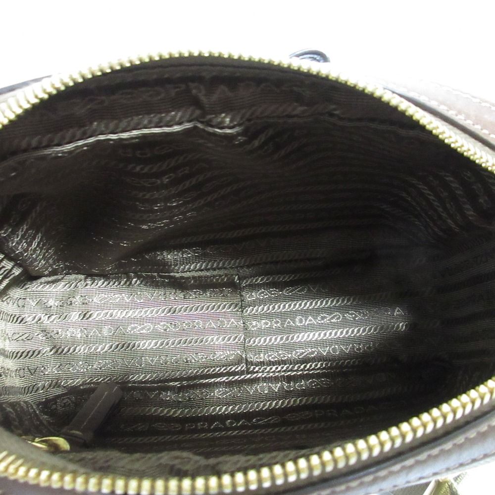 Prada Logo Jacquard Canvas Shoulder Bag Beige — view 8