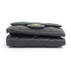 Chanel Caviar Leather Quilted Classic Small Flap Wallet Black — view 4