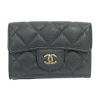 Chanel Caviar Leather Quilted Classic Small Flap Wallet Black
