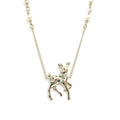 Chanel Pearl CC Logo Bambi Necklace Gold