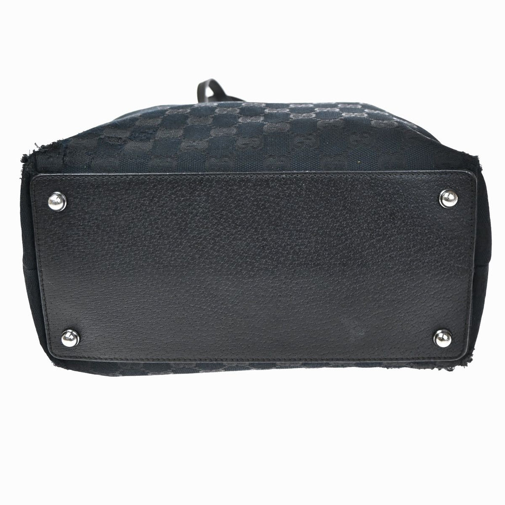 Gucci Shoulder Bag Tote Black Canvas Leather — view 6