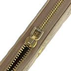 Prada Wallet Leather Quilted Zip Around Logo Gold Beige — view 8