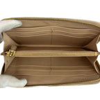 Prada Wallet Leather Quilted Zip Around Logo Gold Beige — view 3