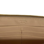 Prada Wallet Leather Quilted Zip Around Logo Gold Beige — view 7