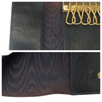 Chanel Vintage CC Logo 6 Rows Black Gold Caviar Leather Key Case Key Holder — view 7