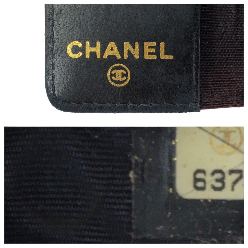 Chanel Vintage CC Logo 6 Rows Black Gold Caviar Leather Key Case Key Holder — view 5