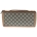 Celine Triomphe Canvas Zip Around Organizer Wallet Brown Gray