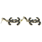 Chanel Earrings Chain CC Logo Black Gold Plate — view 4