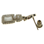 Chanel CC Logo Rhinestone Bottle Motif Earrings Gold — view 6