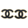 Chanel Earrings CC Logo Gold Black