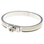 Hermes Mini Click Kelly White Silver Bracelet Bangle